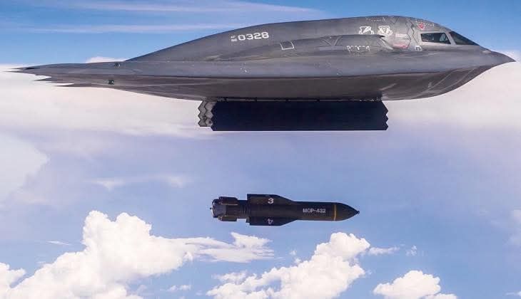 Silent Thunder in the Skies: The B-2 Spirit Drops the Massive Ordnance Penetrator 🛫💣☁️