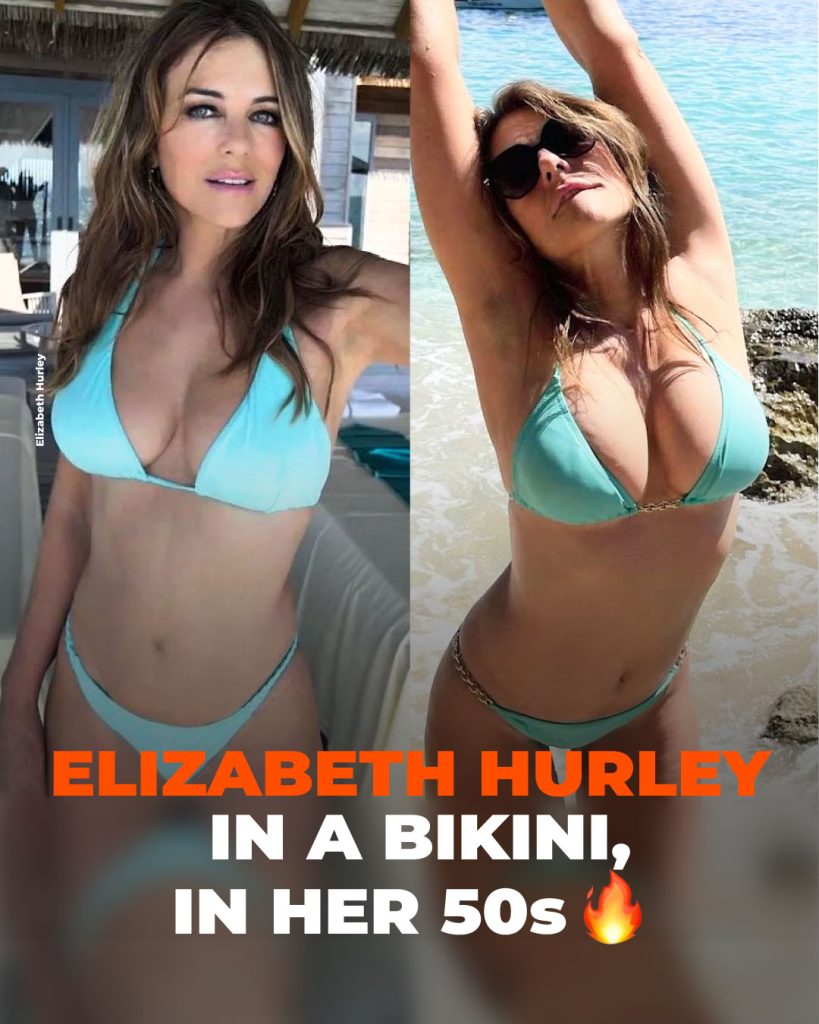 Amazing how Elizabeth Hurley rocks this tiny bikini in her fifties. Simply UN-BE-LIE-VABLE.… See more